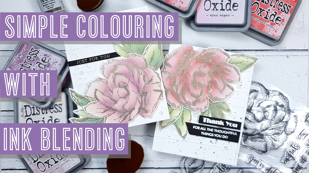 Simple colouring with ink blending - Altenew Inked Flora