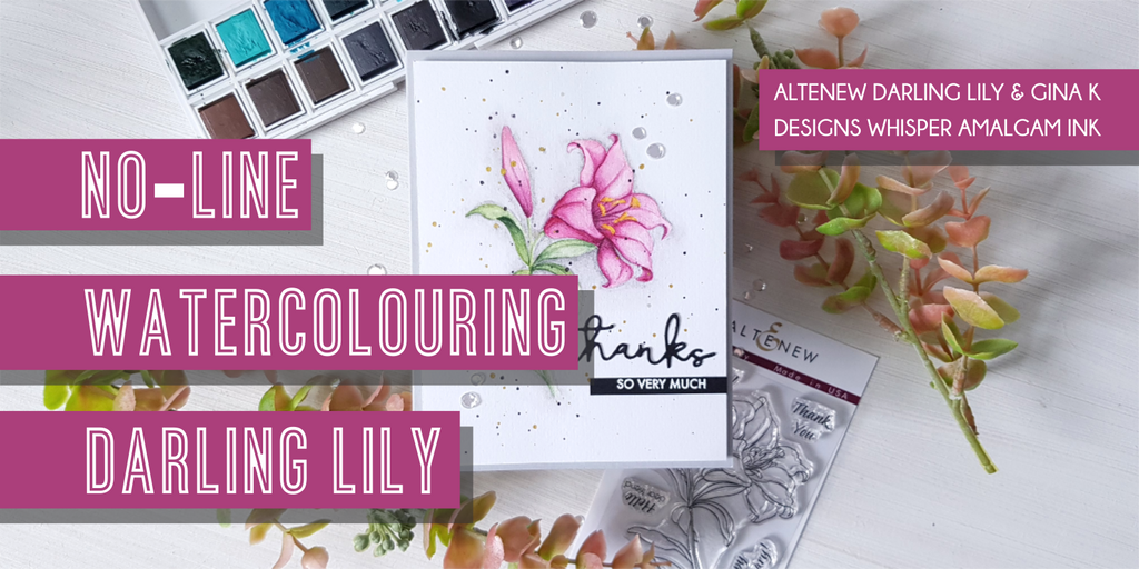 No-line watercolour Darling Lily