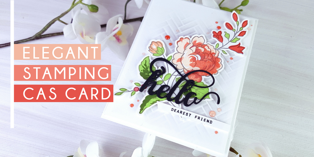 Elegant stamping CAS Card - Altenew Handpicked Bouquet