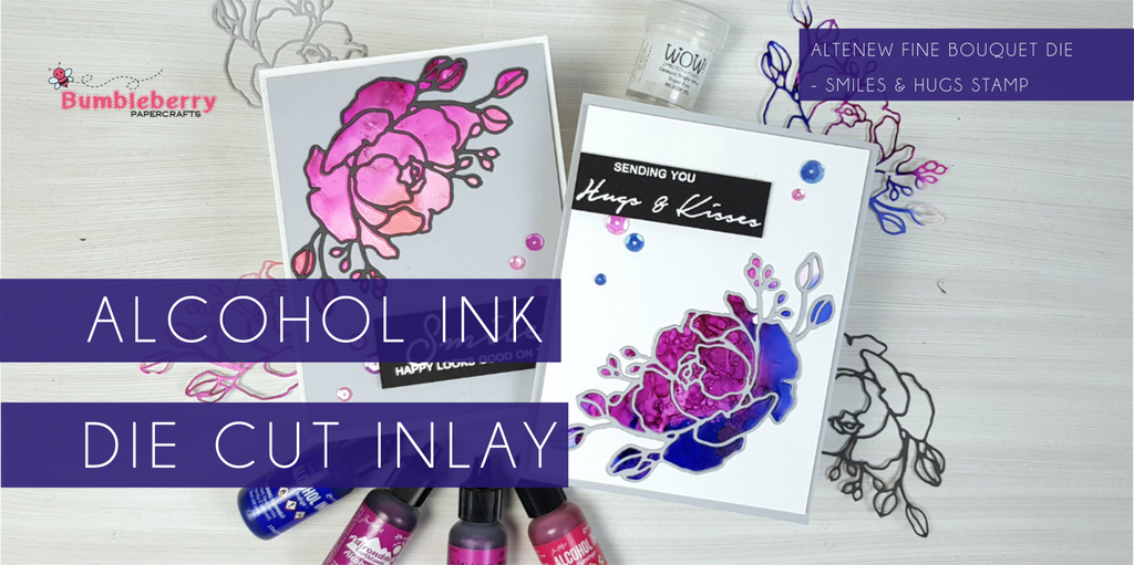 Alcohol Ink Die Cut Inlay - Altenew Fine Bouquet Die