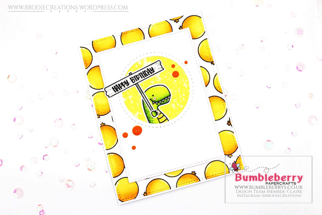 Birthday Card Using Avery Elle's "Peek-A-Boo Scary Pals" Stamp Set!