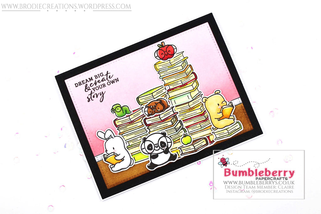 Encouragement Card Using Mama Elephant's "Book Worm" Stamp Set!