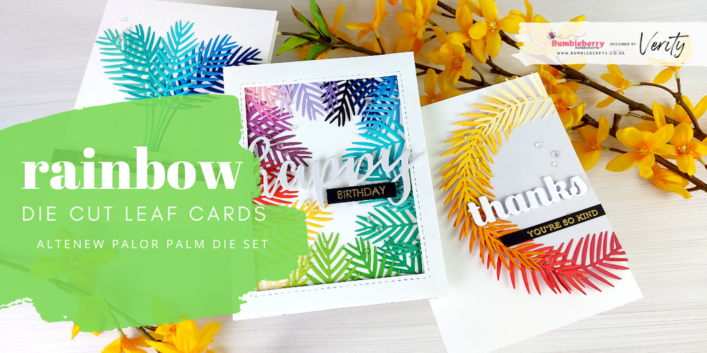Rainbow die-cut leaf cards