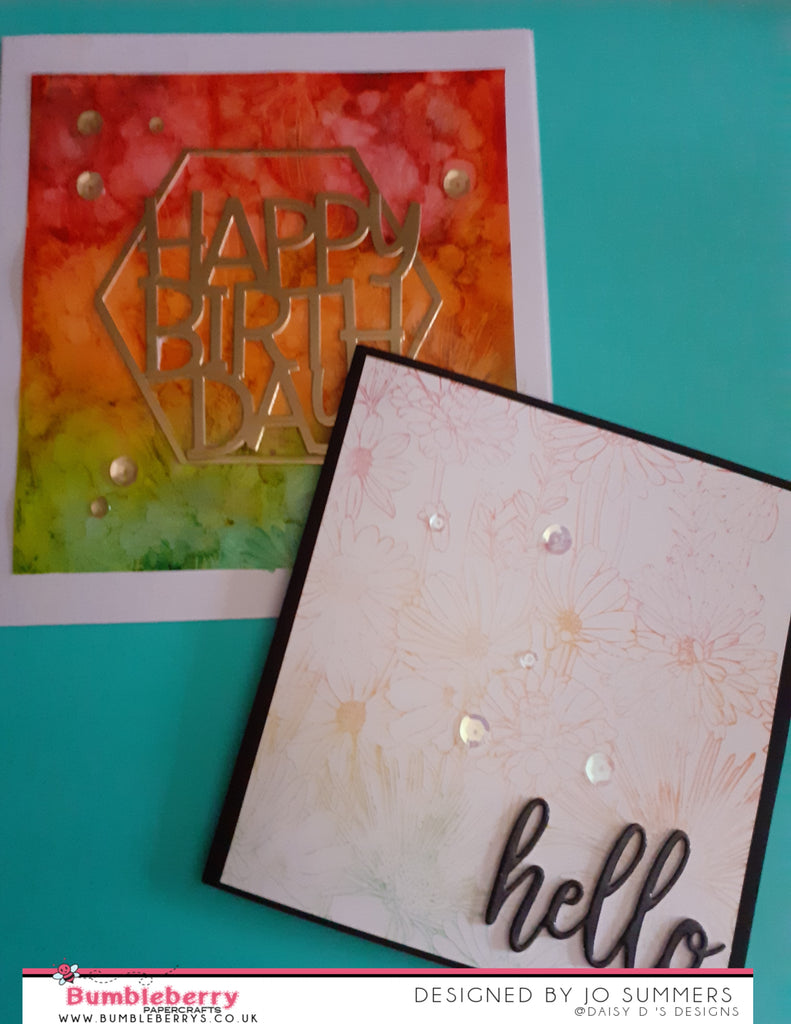 Playing with Alcohol Inks, Lift Technique and Backgrounds To Create Two Cards.