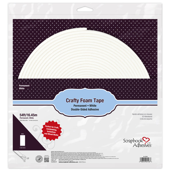 Crafty Foam Tape Roll White - .39"x54"
