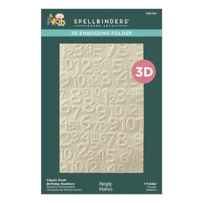 Classic Pooh Birthday Numbers Embossing Folder from the Say Cheese Classic Pooh Birthday Collection