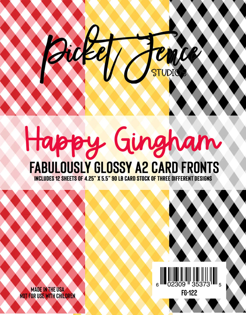 Fabulously Glossy A2 Card Fronts - Happy Gingham*