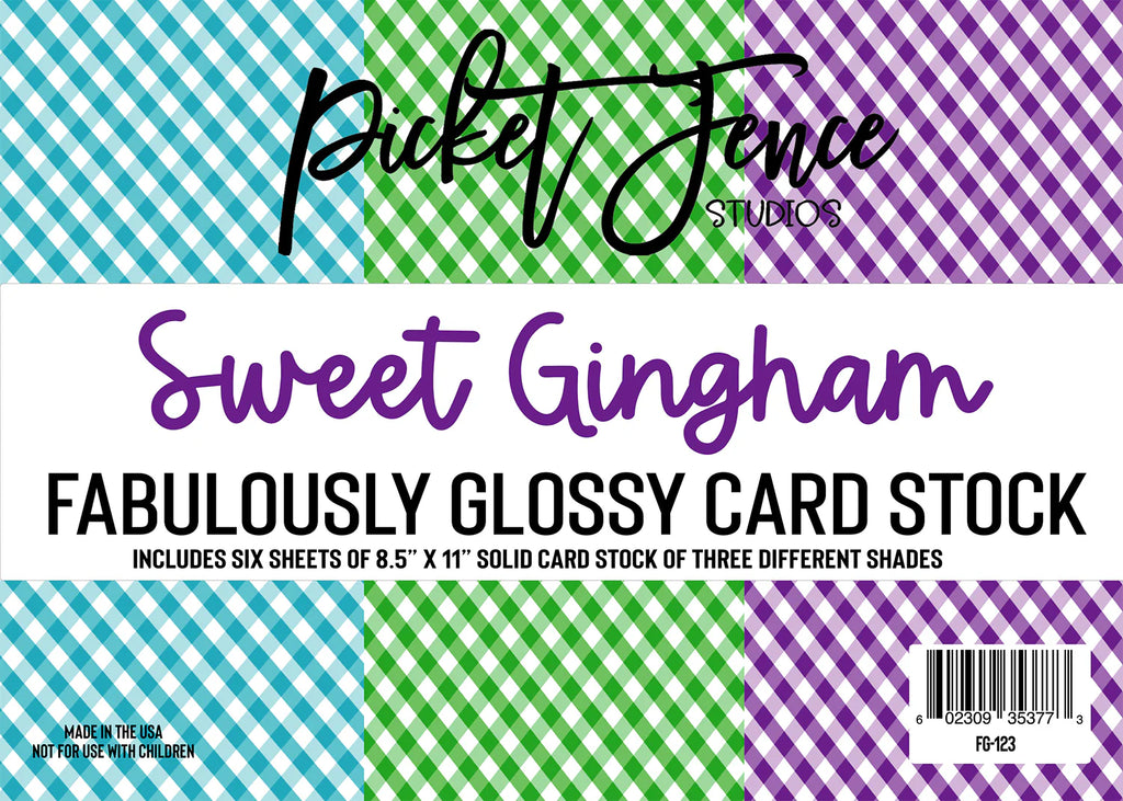 Fabulously Glossy Card Stock - Sweet Gingham*