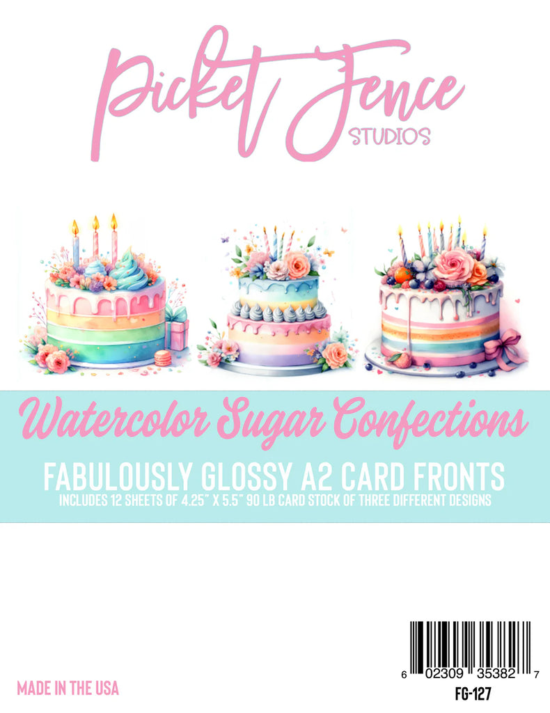 Fabulously Glossy A2 Card Fronts - Watercolor Sugar Confections*