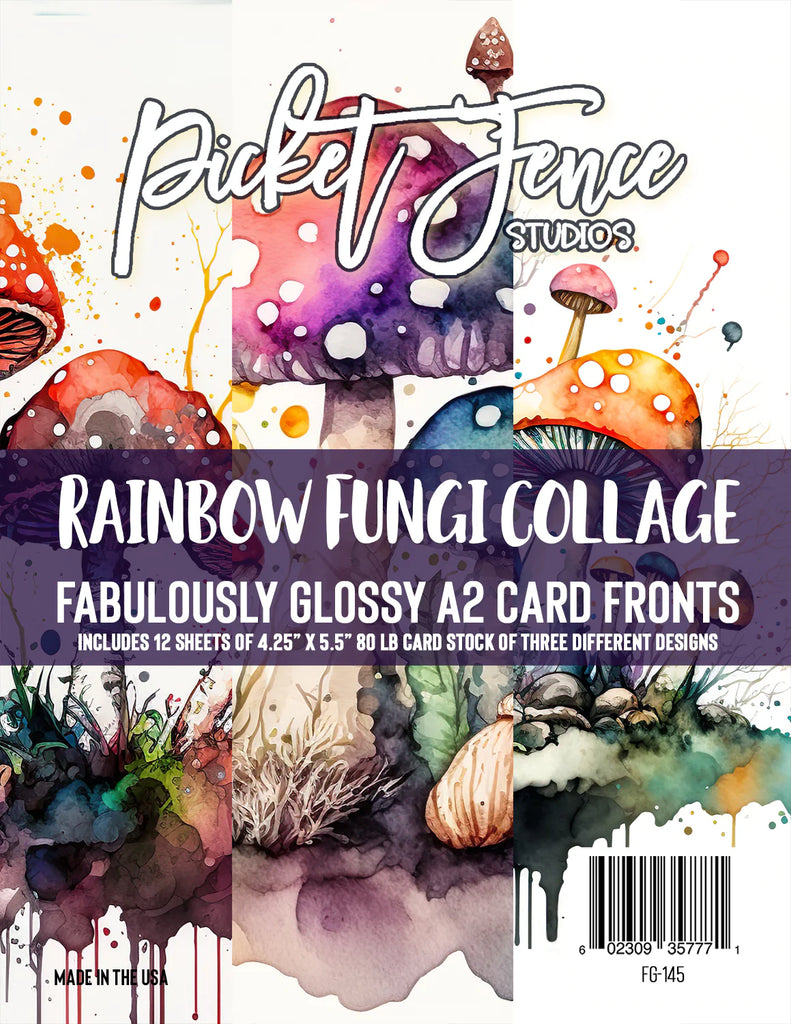 Fabulously Glossy A2 Card Fronts (12 pk)-Rainbow Fungi Collage*