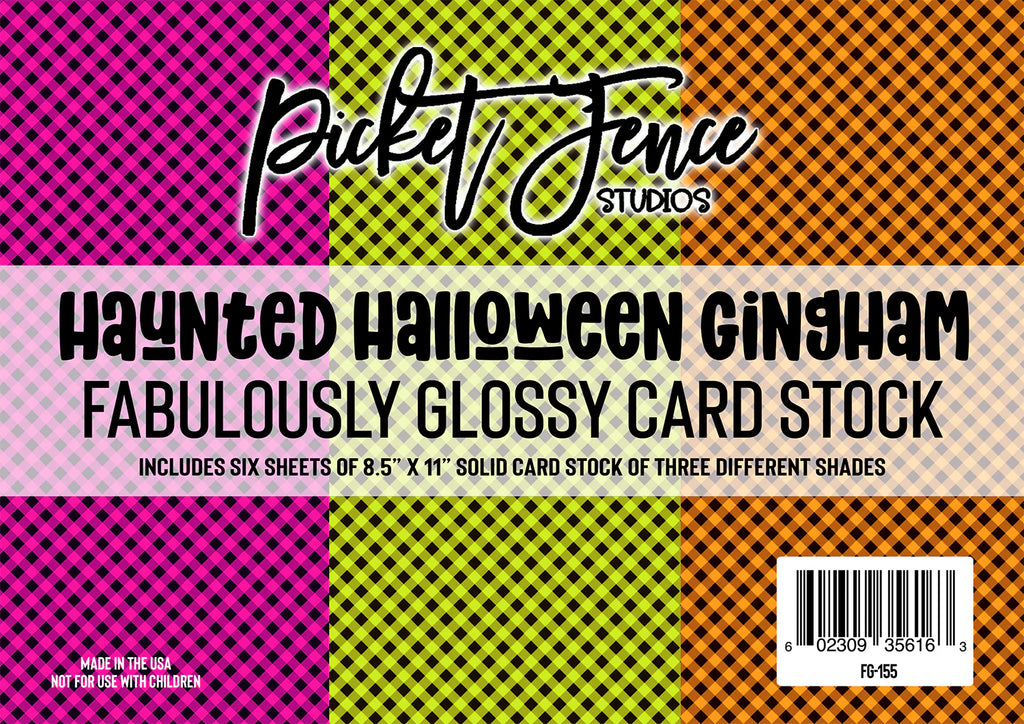 Fabulously Glossy Card Stock (6 pk)-Haunted Halloween Gingham*