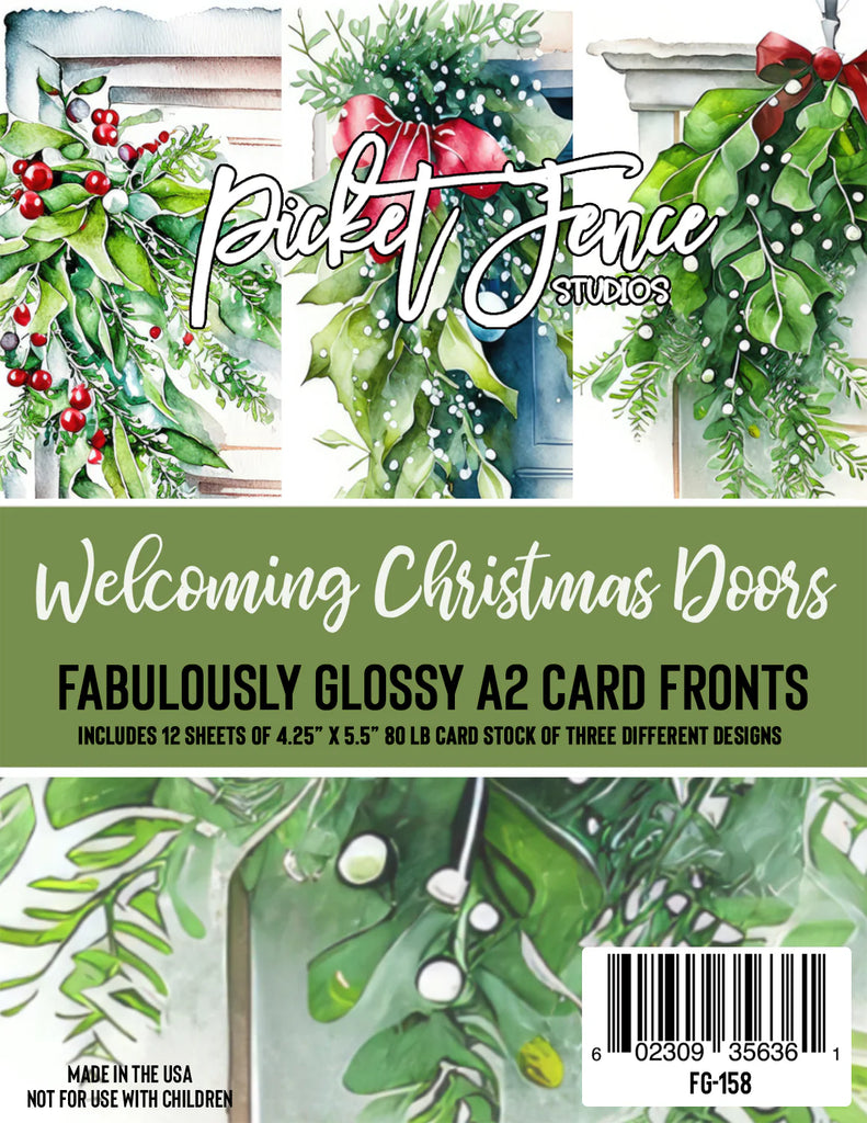 Fabulously Glossy A2 Card Fronts (12 pk)-Welcoming Christmas Doors*