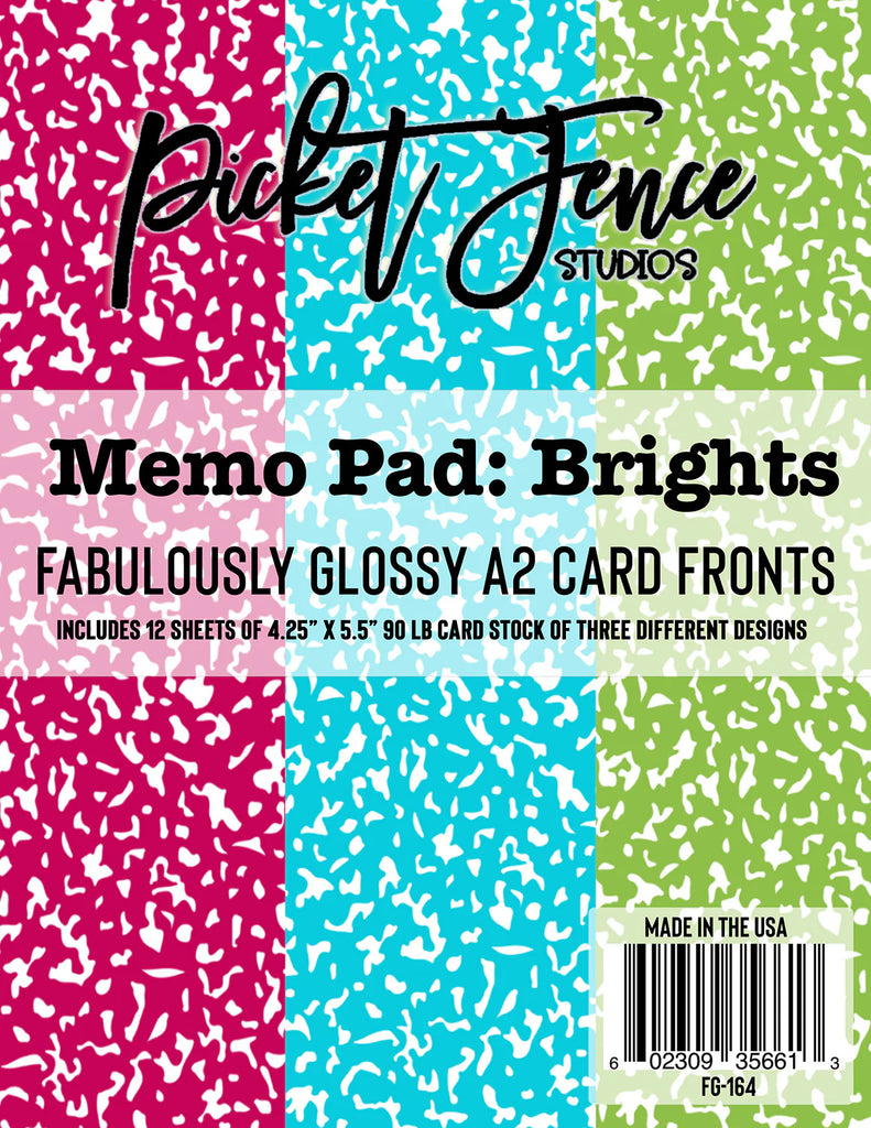 Fabulously Glossy A2 Card Fronts (12 pk)-Memo Pad: Brights*