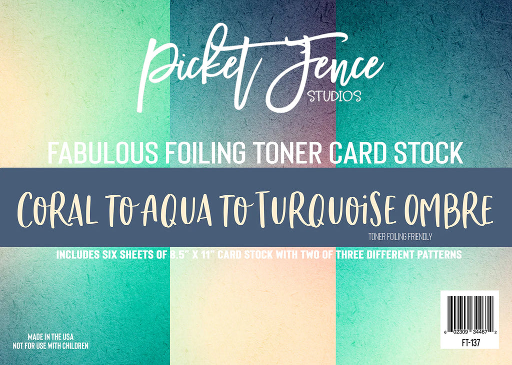 Fabulous Foiling Toner Card Stock - Coral to Aqua to Turquoise Ombre*