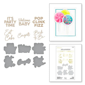 It’s My Party Glimmer Sentiments Hot Foil Plate & Die Set from the It’s My Party Collection by Carissa Wiley