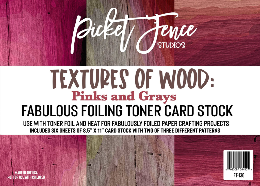 Fabulous Foiling Toner Card Stock - Textures of Wood Pink and Grays*