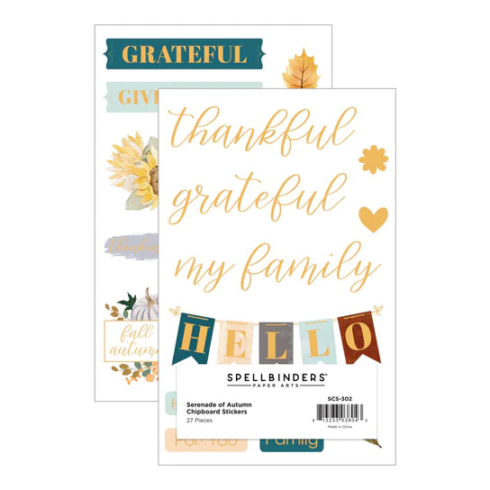 Autumn Chipboard Stickers from the Serenade of Autumn Collection*