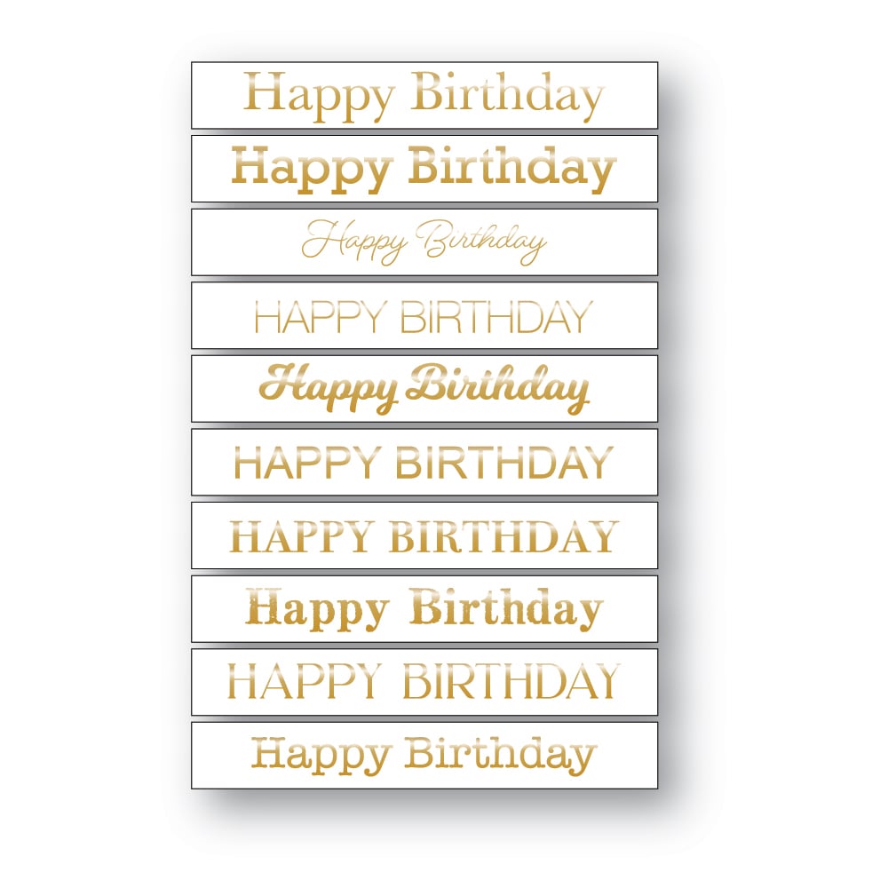 Happy Birthday Foil Greetings White Tabs