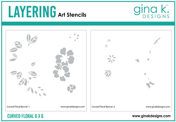 Curved Floral Layering Stencil