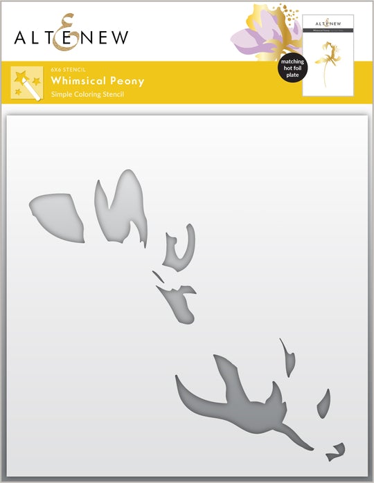 Whimsical Peony Simple Coloring Stencil