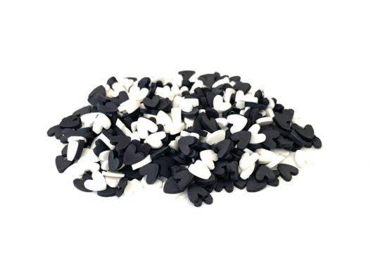 Embellishments - Black and White Hearts