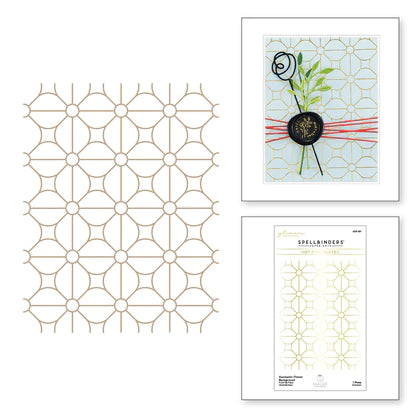 Geometric Flower Background Glimmer Hot Foil Plate from the Sealed by Spellbinders Collection