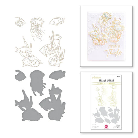 Under the Sea Glimmer Hot Foil Plate & Die Set from the Seahorse Kisses Collection by Dawn Woleslagle