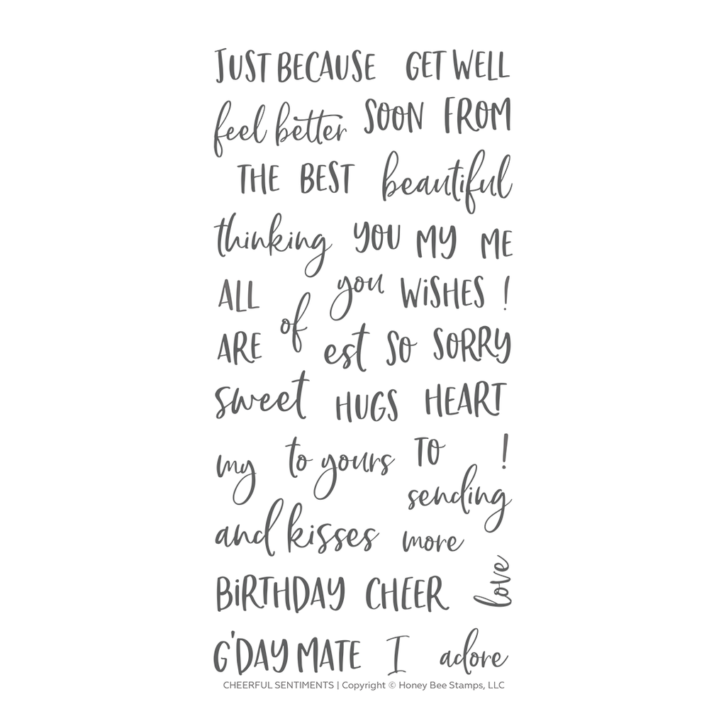 Cheerful Sentiments 4x8 Stamp Set