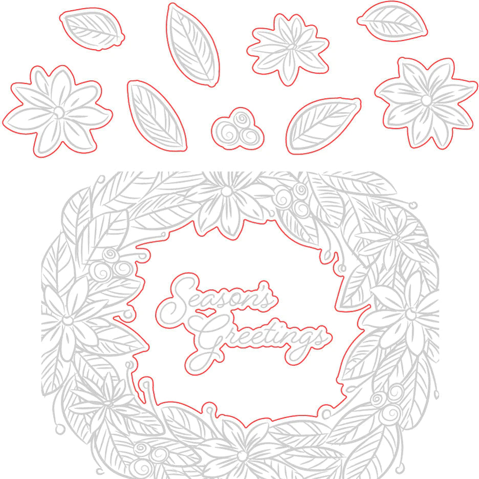 Holiday Wreath Honey Cuts - RETIRING