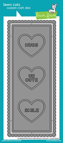 scalloped slimline with hearts: portrait die