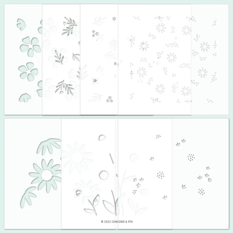 Petal Pushers Stencil Pack (7) 4.75 x 4.75