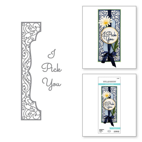 Half Slimline Bracket Etched Dies from the Layered Fleur Bouquet Slimlines Collection by Becca Feeken
