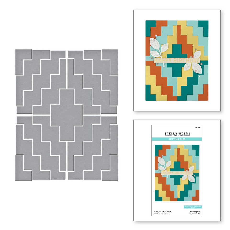 Color Block Southwest Etched Dies from the Color Block Background Collection