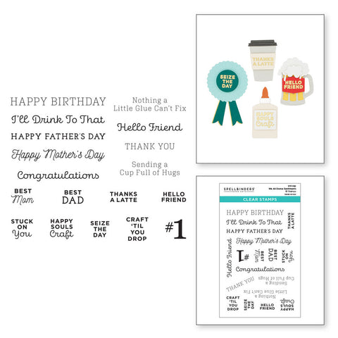 We All Dance Sentiments Clear Stamp Set from the Happy Dance Collection
