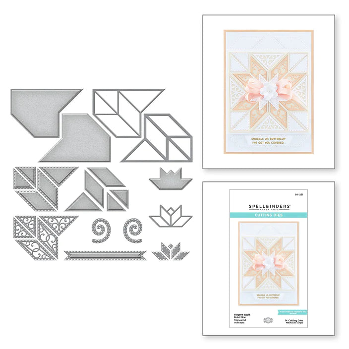 Filigree Eight Point Star Etched Dies from Home Sweet Quilt Collection by Becca Feeken