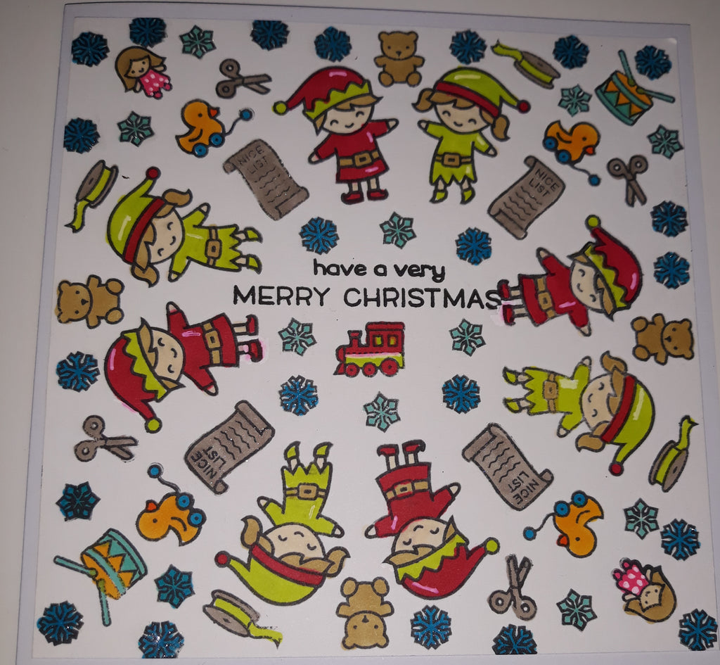 Holiday Helpers Stamps By Lawn Fawn To Creating a Continuous  Patten  Jo Summers