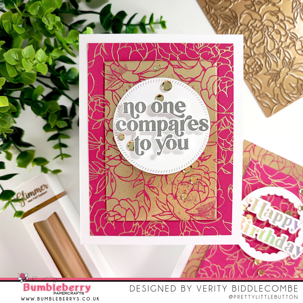 Die-cutting foiled panels to create fun cards | PinkFresh