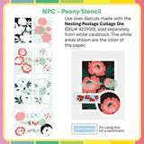 Nesting Postage Collage Peony Stencil