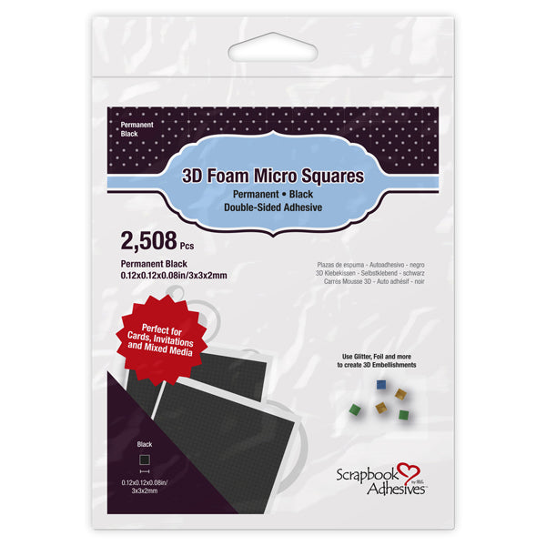 3D Foam Micro Squares Black