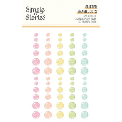 Simple Stories Say Cheese Classic Pooh Baby Glitter Enamel Dots