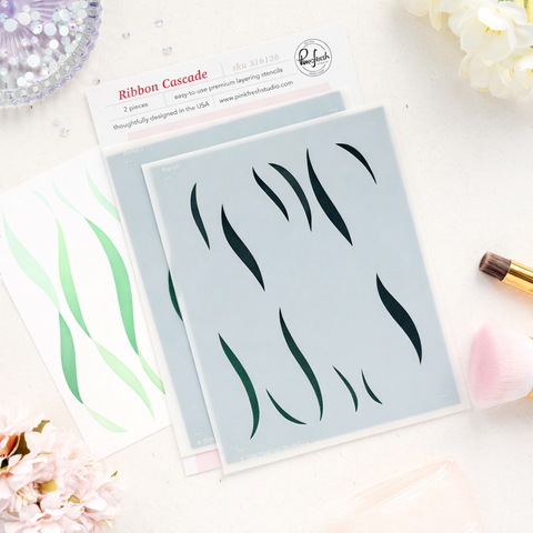 Ribbon Cascade Stencil