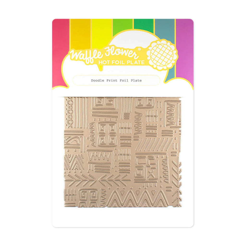 Doodle Print Foil Plate