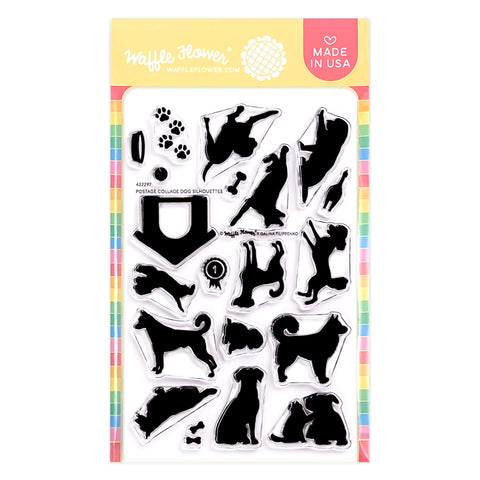 Postage Collage Dog Silhouettes Stamp Set