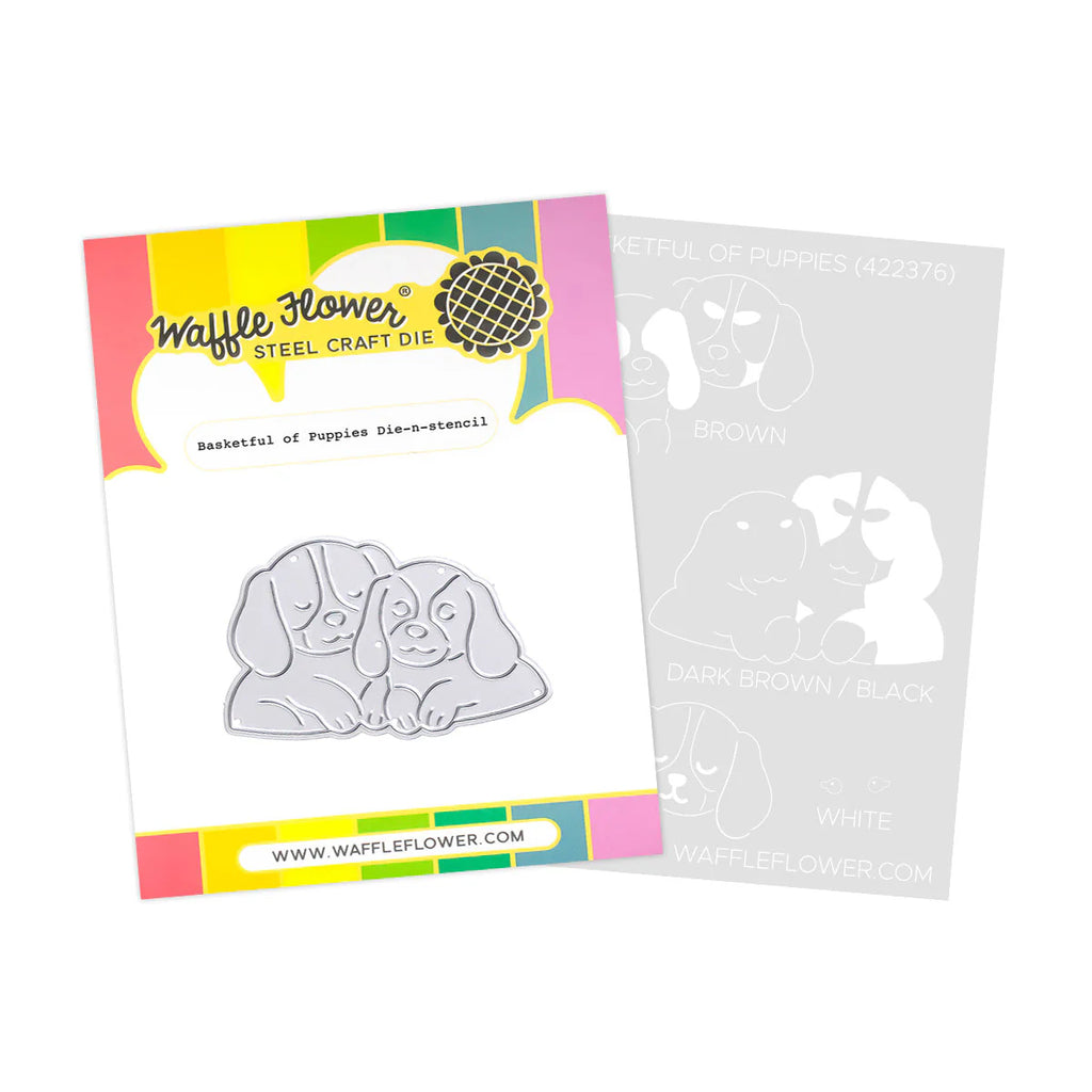 Basketful of Puppies Die-n-stencil