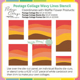 Postage Collage Wavy Lines Stencil