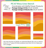 Postage Collage A7 Wavy Lines Stencil