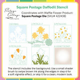 Square Postage Daffodil Stencil