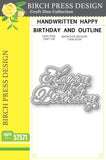 Handwritten Happy Birthday and Outline