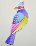 Block Print Perched Tropical Bird