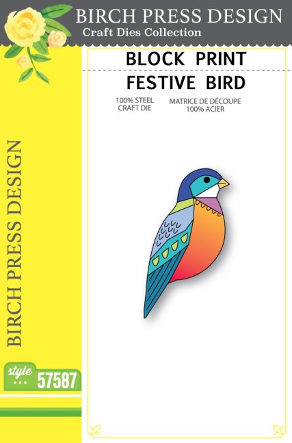 Block Print Festive Bird